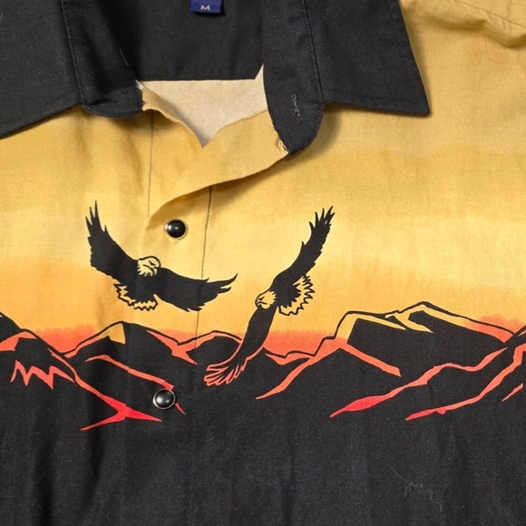 Roper Mens Western M Shirt Eagle Mountain Mesa Print Snap Button Up Cowboy Rodeo - Picture 6 of 8